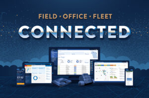 Connected construction management platform showing field, office, and fleet software working together in real time